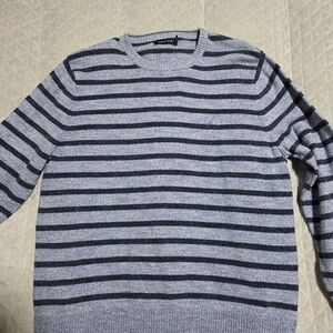 Nautica Striped Crewneck Sweater in Blue and Gray